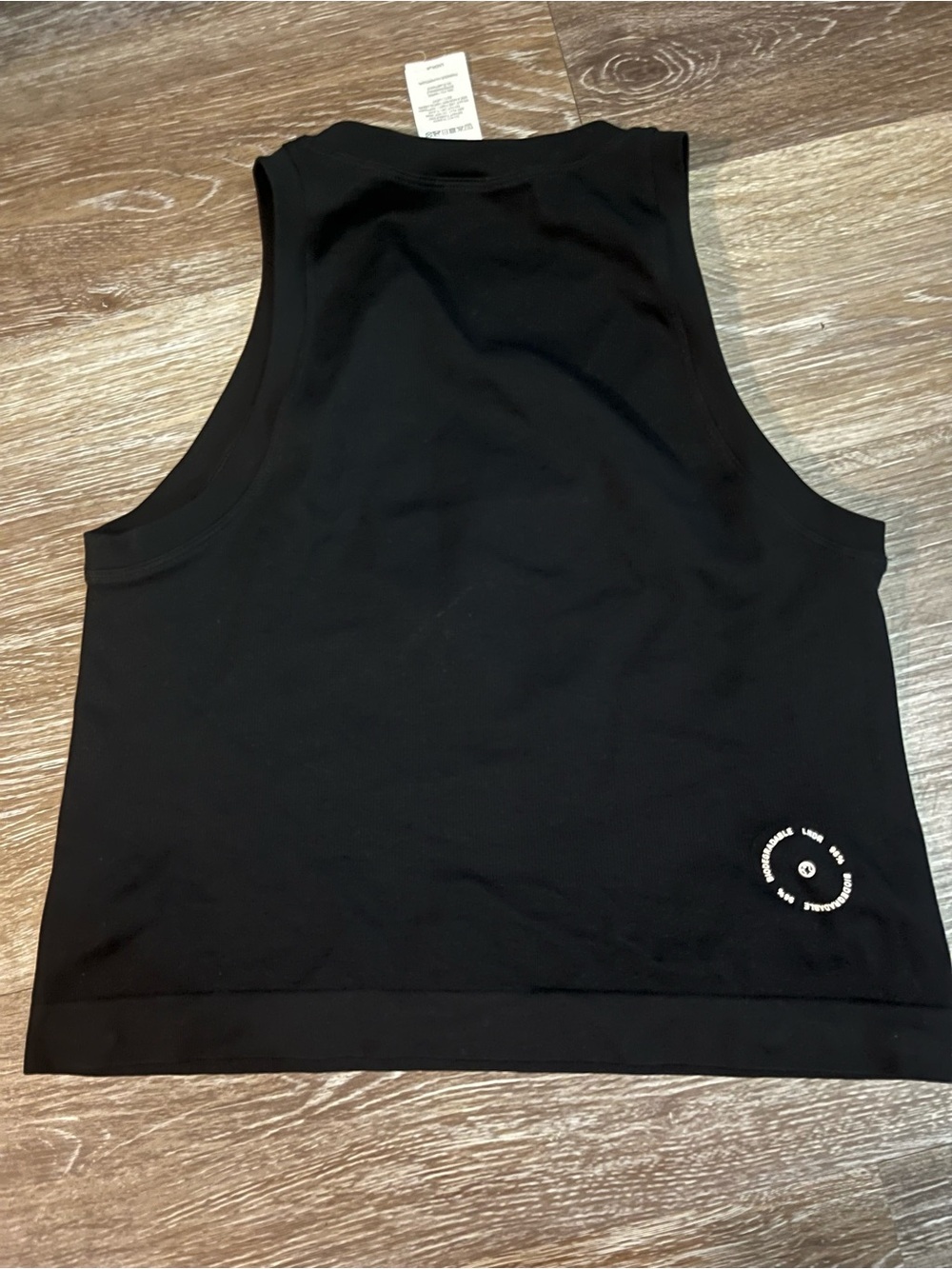 LNDR Black Seamless Knit Crop Top Activewear Sports Bra Size S M